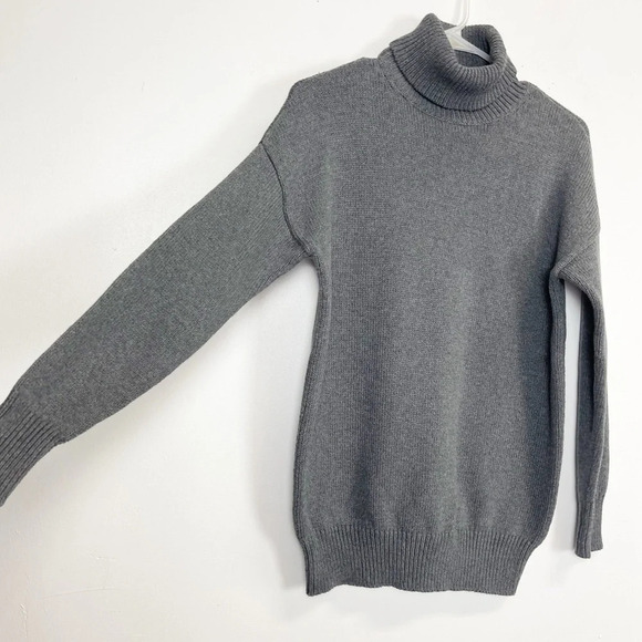 Madewell Sweater Womens Size XXS Heather Graphite Grey Gray Turtleneck Cotton - Picture 3 of 9